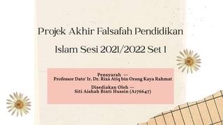 Pensyarah —
Professor Dato' Ir. Dr. Riza Atiq bin Orang Kaya Rahmat
Disediakan Oleh —
Siti Aishah Binti Hussin (A176647)
 