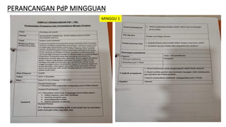 PERANCANGAN PdP MINGGUAN
MINGGU 1
 