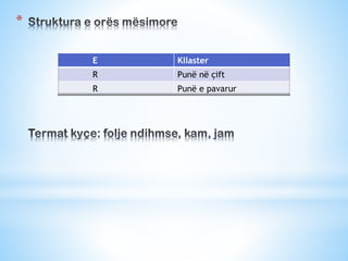 *
E

Kllaster

R

Punë në çift

R

Punë e pavarur

 