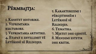 Letersia e Rilindjes Kombetare Prezantim | PDF