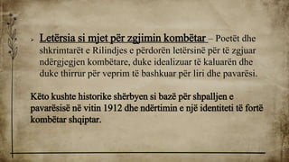 Letersia e Rilindjes Kombetare Prezantim | PDF