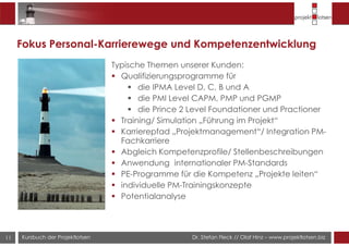 Dr. Stefan Fleck // Olaf Hinz – www.projektlotsen.bizKursbuch der Projektlotsen11
Fokus Personal-Karrierewege und Kompeten...