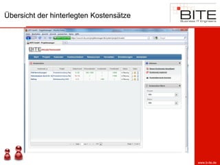 Übersicht der hinterlegten Kostensätze
www.b-ite.de