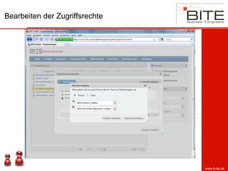 Bearbeiten der Zugriffsrechte
www.b-ite.de