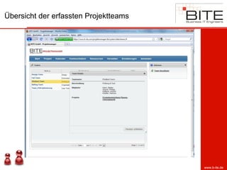 Übersicht der erfassten Projektteams




                                       www.b-ite.de
 