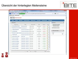 Übersicht der hinterlegten Meilensteine
www.b-ite.de