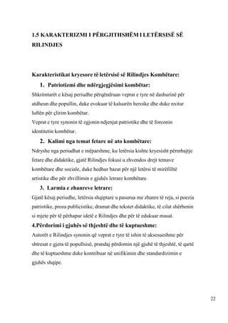 Letërsia e Rilindjes Kombëtare Libër Belsh | PDF
