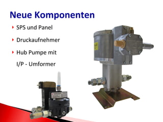 SPS und Panel Druckaufnehmer Hub Pumpe mit  I/P - Umformer Neue Komponenten 