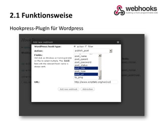2.1 FunktionsweiseHookpress-PlugIn für Wordpress