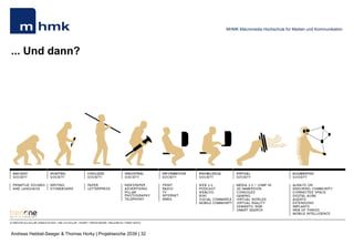 Andreas Hebbel-Seeger & Thomas Horky | Projektwoche 2039 | 32
MHMK Macromedia Hochschule für Medien und Kommunikation
... Und dann?
 