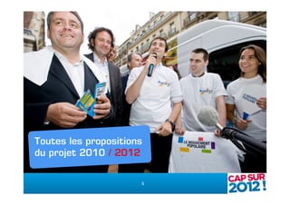Toutes les propositions
du projet 2010 / 2012

                      3
 