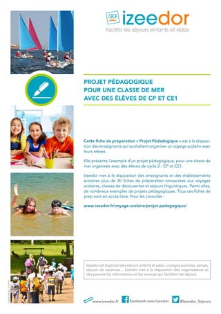 Projet pédagogique pour une classe de mer en cp ce1 | PDF