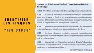 I D E N T I F I E R
L E S R I S Q U E S
“ I S O 3 1 0 0 0 ”
 
