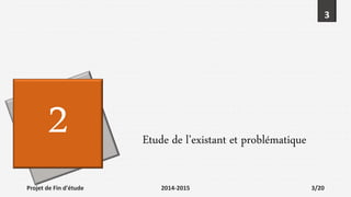 3
2 Etude de l’existant et problématique
Projet de Fin d'étude 2014-2015 3/20
 