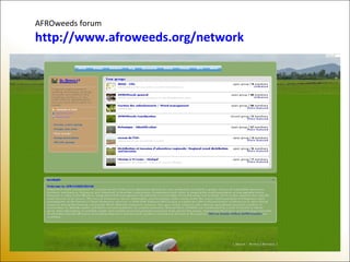 AFROweeds forum
http://www.afroweeds.org/network
 