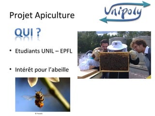 Projet Apiculture


• Etudiants UNIL – EPFL

• Intérêt pour l’abeille




          © Frenetic
 