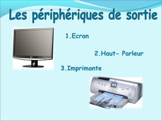 1.Ecran
2.Haut- Parleur
3.Imprimante
 
