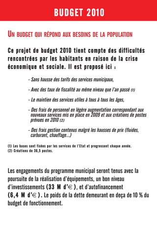 Projet Budget 2010