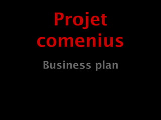 Business plan
Projet
comenius
 