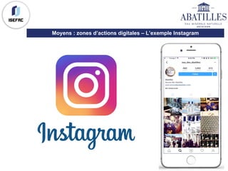 Moyens : zones d’actions digitales – L’exemple Instagram
 