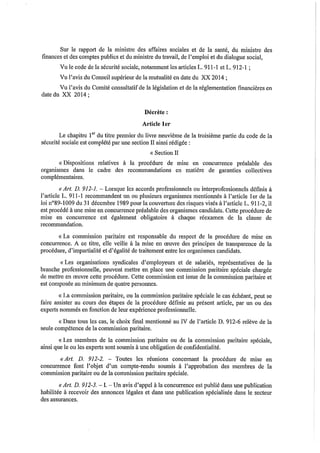 Complémentaire santé: projet de décret sur les appels d'offres