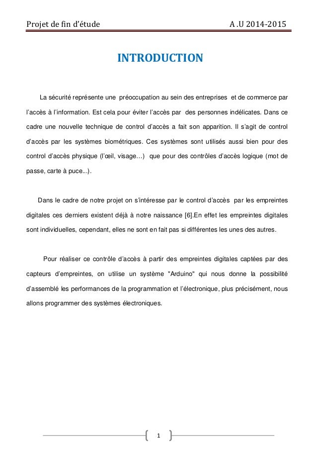 Exemple De Projet De Fin D étude Pdf  Le Meilleur Exemple