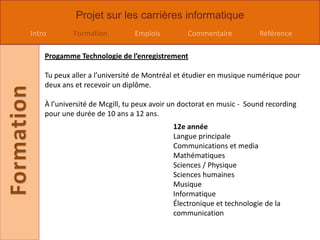 Progamme de pilote d’avionTu peux aller a l’université de Mount Allison pour étudier en aviation pour 4 ans pour avoir un baccalauréat.A l’institution de technologie en Colombie-Britannique, pour recevoir un diplôme en études techniques qui est d’une durée de 64 semaines.12e annéeLangue principale Algèbre et géométrie Calcul Physique Sciences humaines Géographie Informatique Langue seconde / Langues internationales Électronique et technologie de la communication