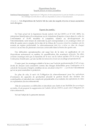 Projet de loi de finances pour 2016 -ALGÉRIE- Slide 5