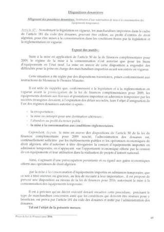 Projet de loi de finances pour 2016 -ALGÉRIE- Slide 55