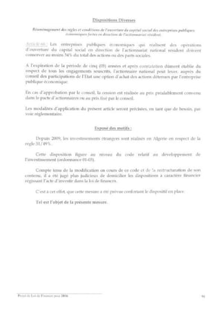 Projet de loi de finances pour 2016 -ALGÉRIE- Slide 78