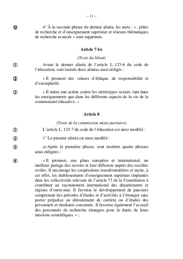 Projet de loi Enseignement Supérieur et Recherche en Commission Mixte…