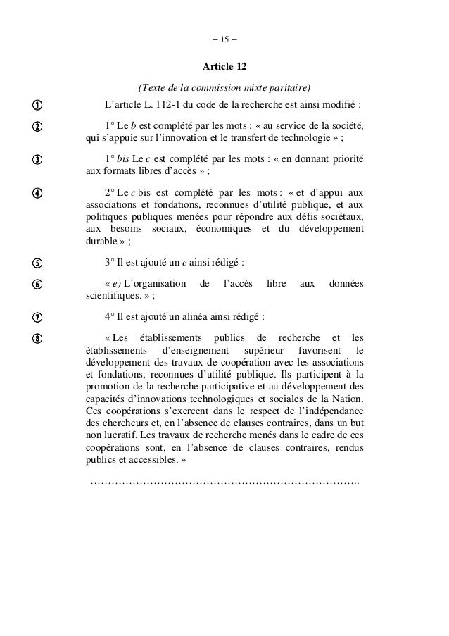 Projet de loi Enseignement Supérieur et Recherche en Commission Mixte…