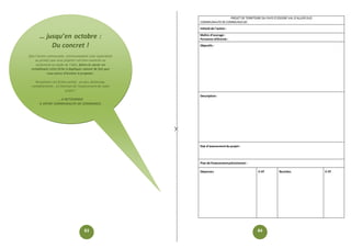 PROJET DE TERRITOIRE DU PAYS D’ISSOIRE VAL D’ALLIER SUD 
COMMUNAUTE DE COMMUNES DE : 
Intitulé de l’action : 
Maître d’ouvrage : 
Personne référente : 
Objectifs : 
Description : 
Etat d’avancement du projet : 
Plan de financement prévisionnel : 
Dépenses 
€ HT 
Recettes 
€ HT 
… jusqu’en octobre : 
Du concret ! 
Que l’action communale, communautaire (voir associative ou privée) que vous projetez soit bien avancée ou seulement au stade de l’idée, faites-le savoir en remplissant cette fiche à dupliquer autant de fois que vous aurez d’actions à proposer. 
Remplissez ces fiches-action, un peu, beaucoup, complètement… en fonction de l’avancement de votre projet ! 
… A RETOURNER 
A VOTRE COMMUNAUTE DE COMMUNES. 
. 
83 
84 
-------------------------------------------------------------------------------------------------------------------------------------------------------------  