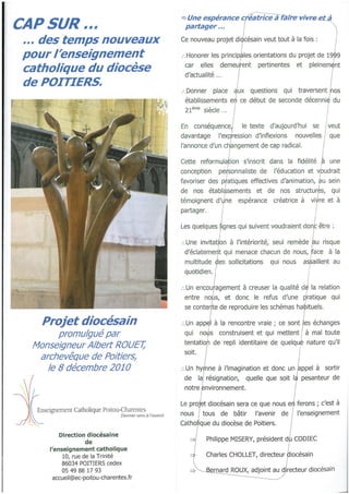Le projet diocésain du Lycée Saint-André
