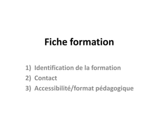 Projet Formations Sfsic