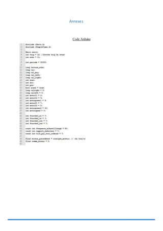 Annexes
Code Arduino
 