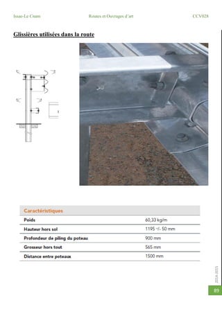 2014-2015
Issae-Le Cnam Routes et Ouvrages d’art CCV028
89
Glissières utilisées dans la route
 