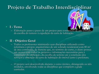 Projeto Curricular ConstruçãO Civil