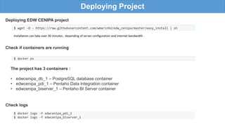 Building a data warehouse with Pentaho and Docker | PDF