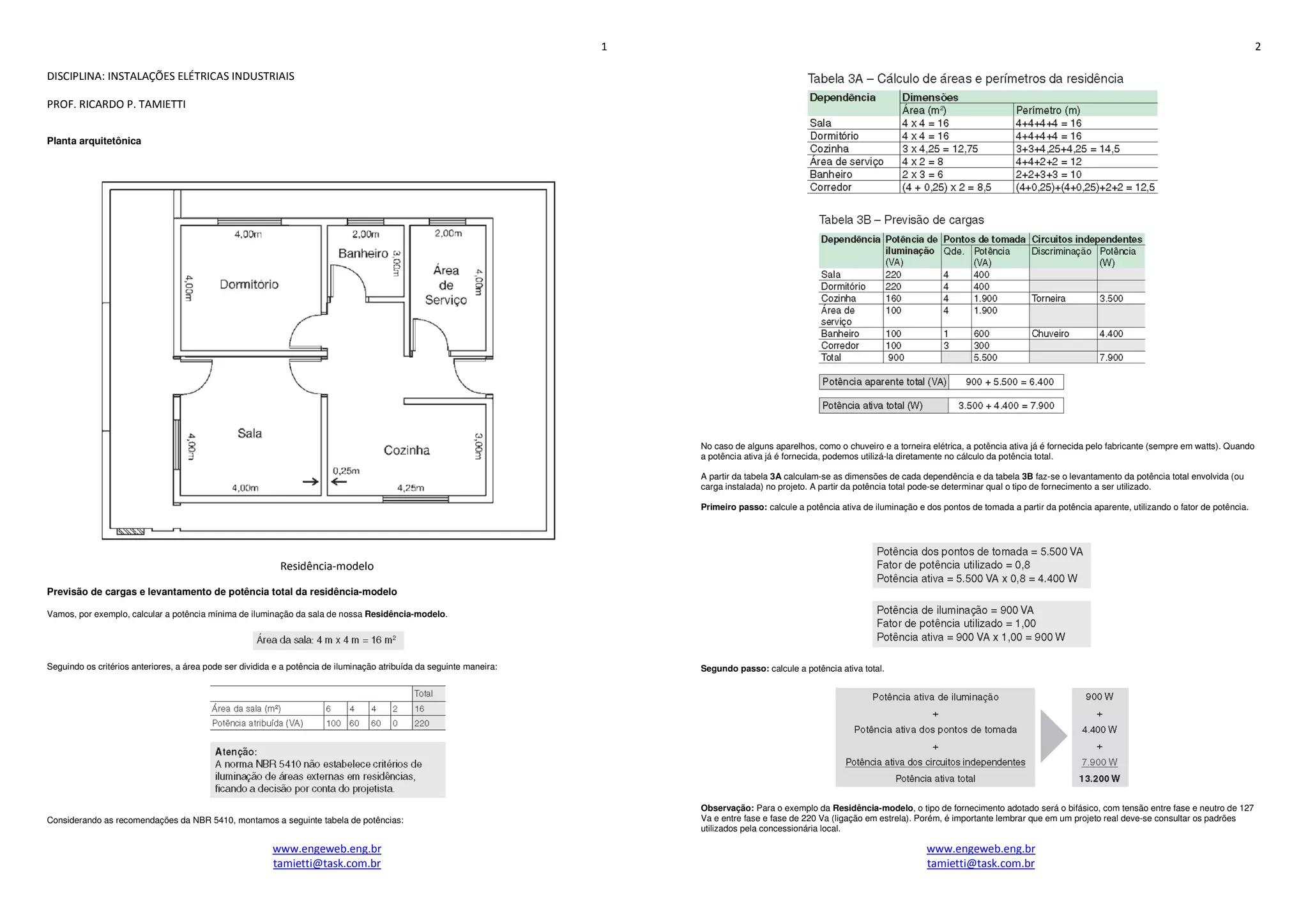 Projeto exemplo - instalação elétrica residencial e predial | PDF