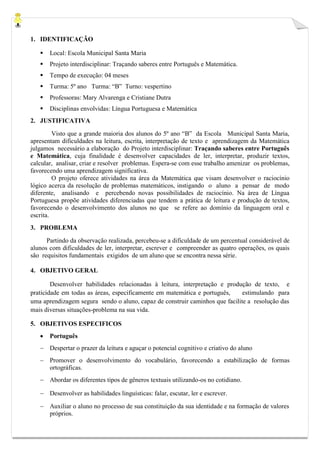 PDF) EXPLORANDO A INTERDISCIPLINARIDADE ENTRE LÍNGUA PORTUGUESA E  MATEMÁTICA NO DESENVOLVIMENTO DE UM PROJETO DE EDUCAÇÃO FINANCEIRA
