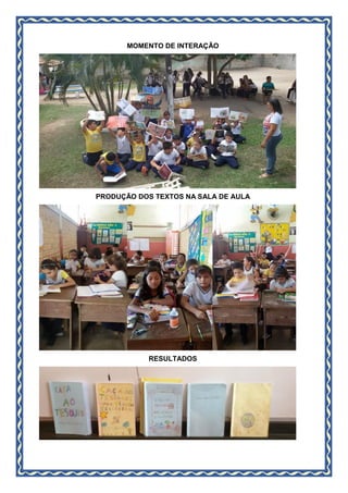 MOMENTO DE INTERAÇÃO
PRODUÇÃO DOS TEXTOS NA SALA DE AULA
RESULTADOS
 