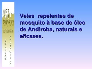 Velas  repelentes de mosquito à base de óleo de Andiroba, naturais e eficazes. 