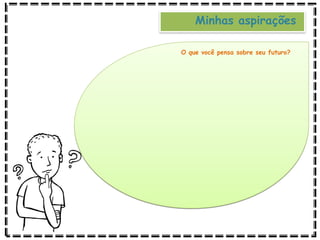 Minhas aspirações
O que você pensa sobre seu futuro?
 
