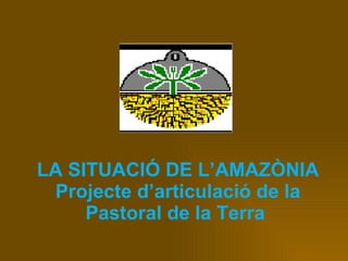 LA SITUACIÓ DE L’AMAZÒNIA
 Projecte d’articulació de la
     Pastoral de la Terra
 