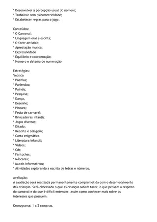 Projeto carnaval