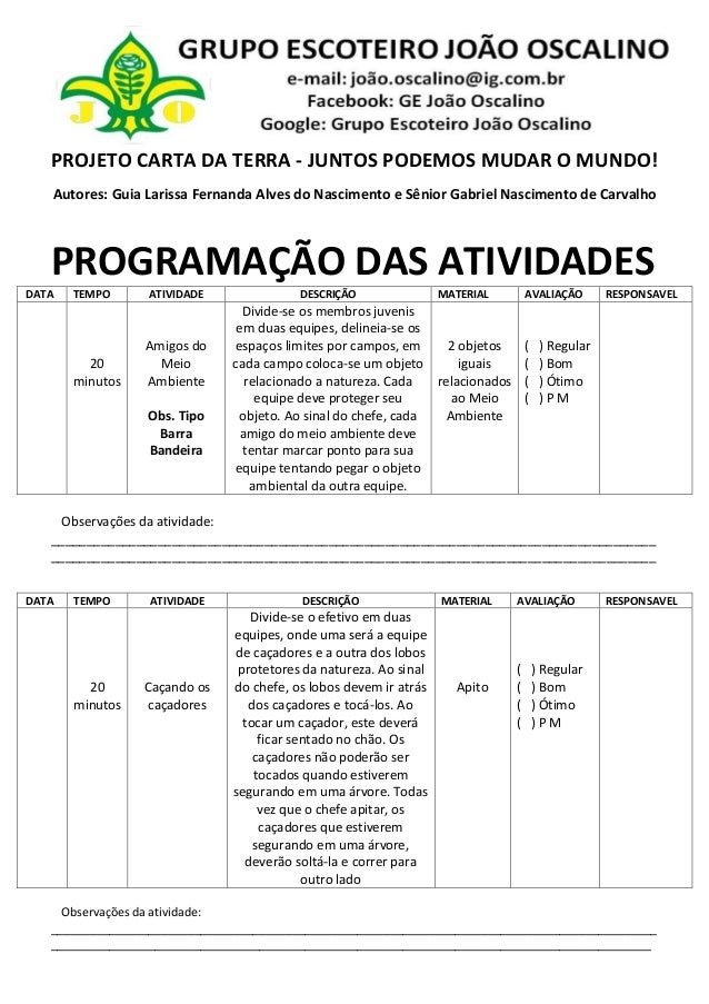 Projeto carta da terra projeto ts
