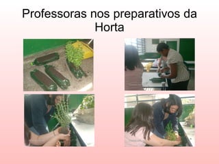 Professoras nos preparativos da Horta 
