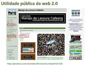 REDE CIMCapacitação em web 2.0 e articulação em rede para 52 municípios paulistasResultados:Aumento de 250% no número de grupos na Rede;Aumento de 300% na produção de conteúdo;Criação de base articulada de multiplicadores de conhecimento;Criação de base para início da auto-sustentabilidade da Rede;Consolidação do CEPAM como provedor de inovação da administração municipal.