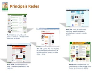 Integração desta Rede com as principais ferramentas de articulação  Twitter, YouTube,  Facebook, Ustream, Flickr e etc.)